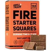 Grill Trade Fire Starter Squares 144 - Easy BBQ Grill, Camping, Wood Stove, Smoker Lighting